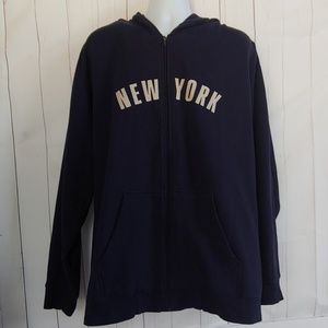 New York Men's Navy Sweatshirt W/Hoody